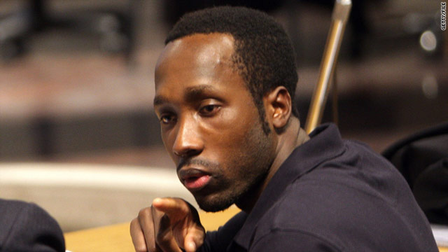 Rudy Guede, pictured in 2009, refused to testify Monday that Amanda Knox was not involved in the death of her roommate.