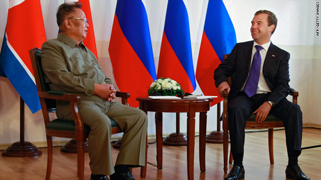 North Korean leader Kim Jong Il and Russian President Dmitry Medvedev meet in Buryatia on Wednesday.