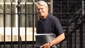International Development Secretary Andrew Mitchell as seen leaving 10 Downing Street on August 22.
