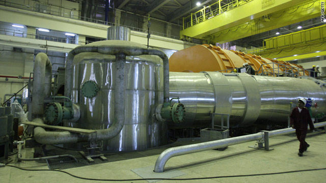 The reactor at the Bushehr nuclear power plant in southern Iran. The Iranian atomic chief says Iran can build nuclear fuel plates.