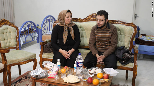 The Germans were arrested after interviewing the son and lawyer of Sakineh Mohammadi Ashtiani, seen here on the left.