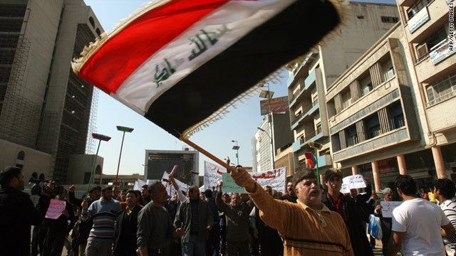 Friday's protests will be much larger than on February 18, when dozens of men gathered to protest corruption in Baghdad.