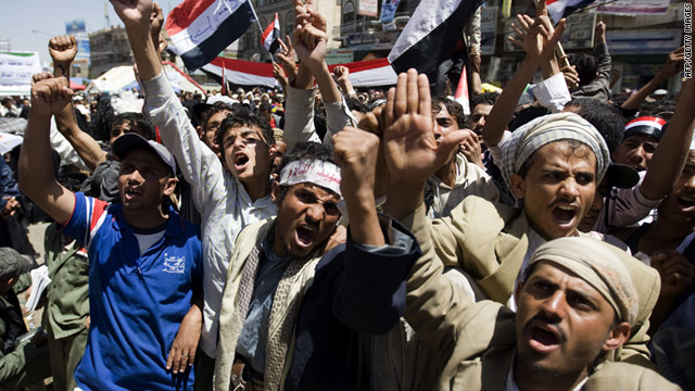 Yemenis continued to protest against the regime of President Ali Abdullah Saleh in Sanaa on Tuesday.
