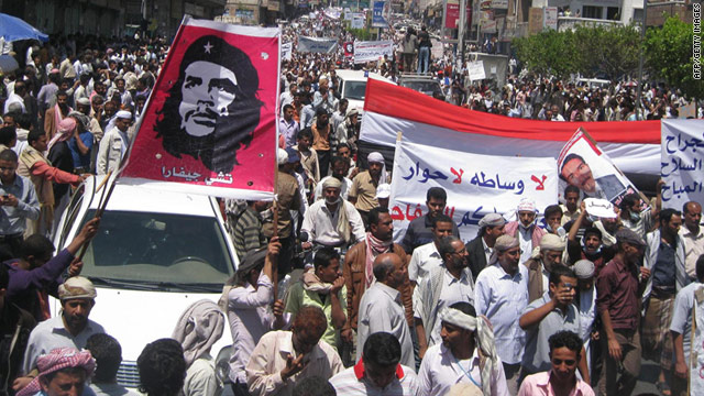 Thousands of Yemenis protest in a fresh call for President Ali Abdullah Saleh to resign in Taiz on Wednesday, April 6.