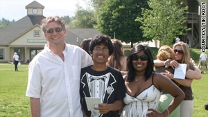 Tik Root celebrated his high school graduation with his father, Tom, and sister, Radhika.