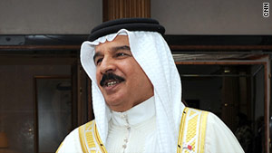King Hamad bin Isa al-Khalifa of Bahrain, pictured at Safriyah Palace in Bahrain on March 12, 2011.
