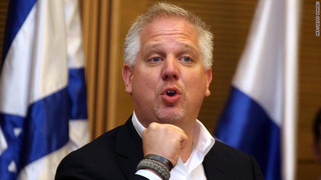 Conservative American pundit Glenn Beck gestures as he speaks to Israeli members of Parliament in Jerusalem on Monday.