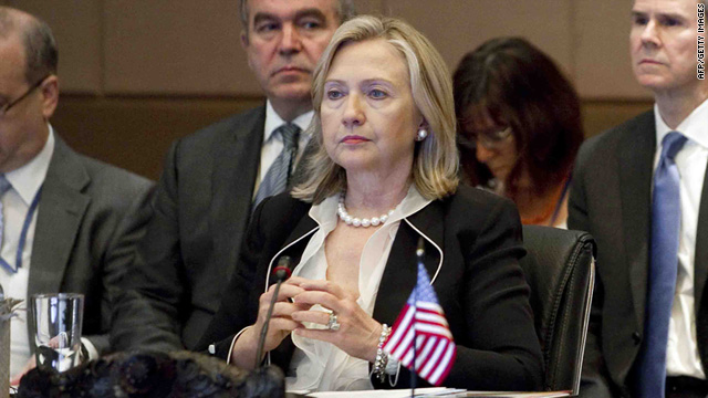Secretary of State Hillary Clinton, pictured in a file photograph from July 27, met with Syrian activists Tuesday.