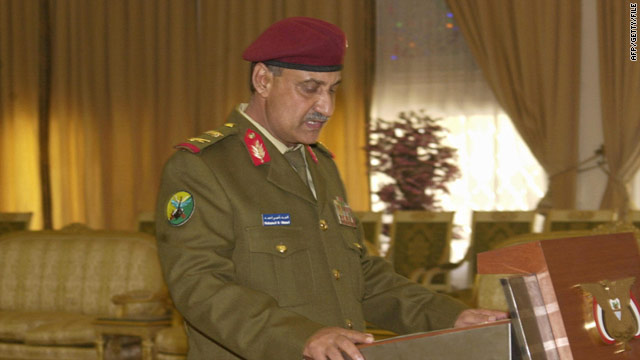 Yemeni defense minister Mohammed Nasser Ahmed at the presidential palace in Sanaa, 14 February 2006.