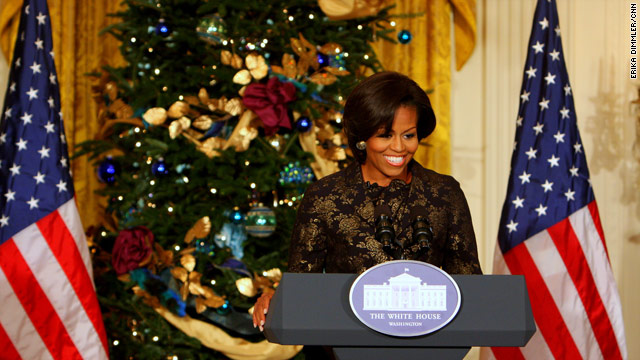 First lady gives military families holiday preview
