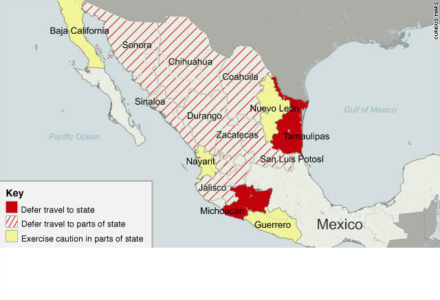 Mexico Travel Warnings Map