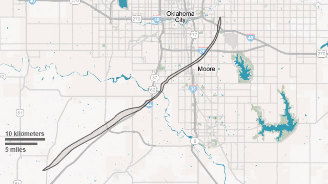 moore tornado path