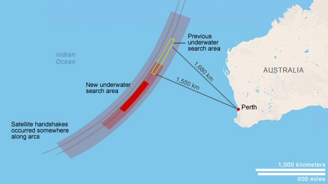 mh370 indian ocean map