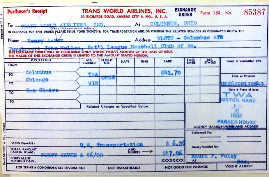 Rare Hank Aaron 715th Homerun Ticket with I Was There Certificate