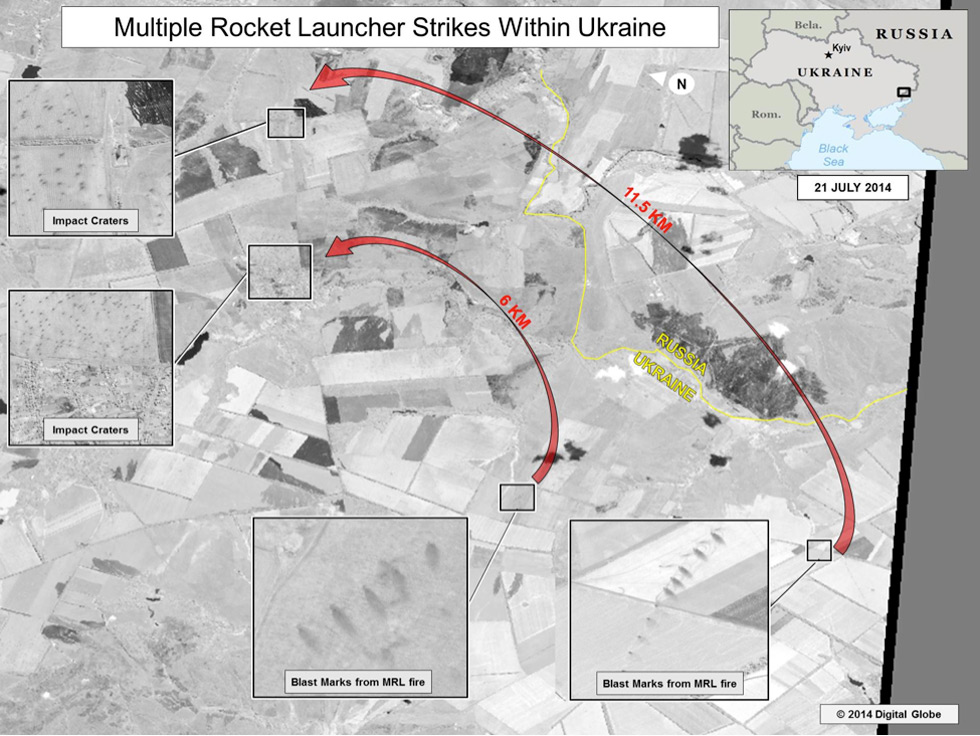 Rocket impact in Ukrainian village
