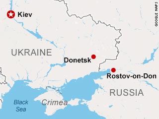 Map of eastern Ukraine