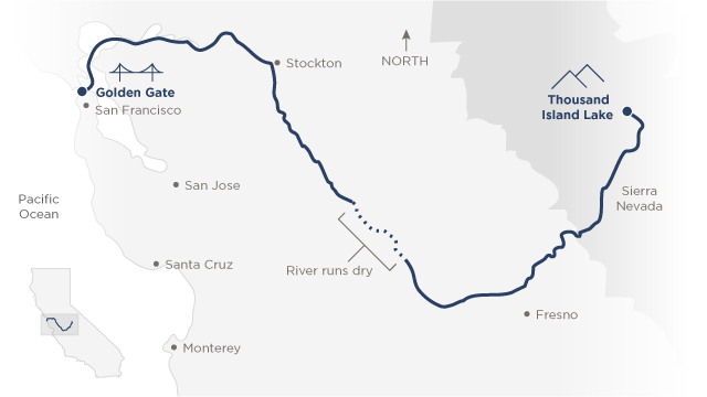 Map of San Joaquin River