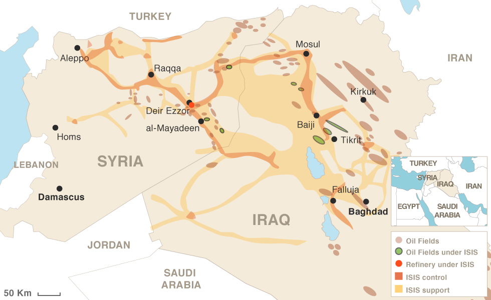 ISIS бүлэглэлийн эзэлж авсан газрын тосны үйлдвэр