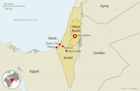 Map Of Palestine Gaza West Bank