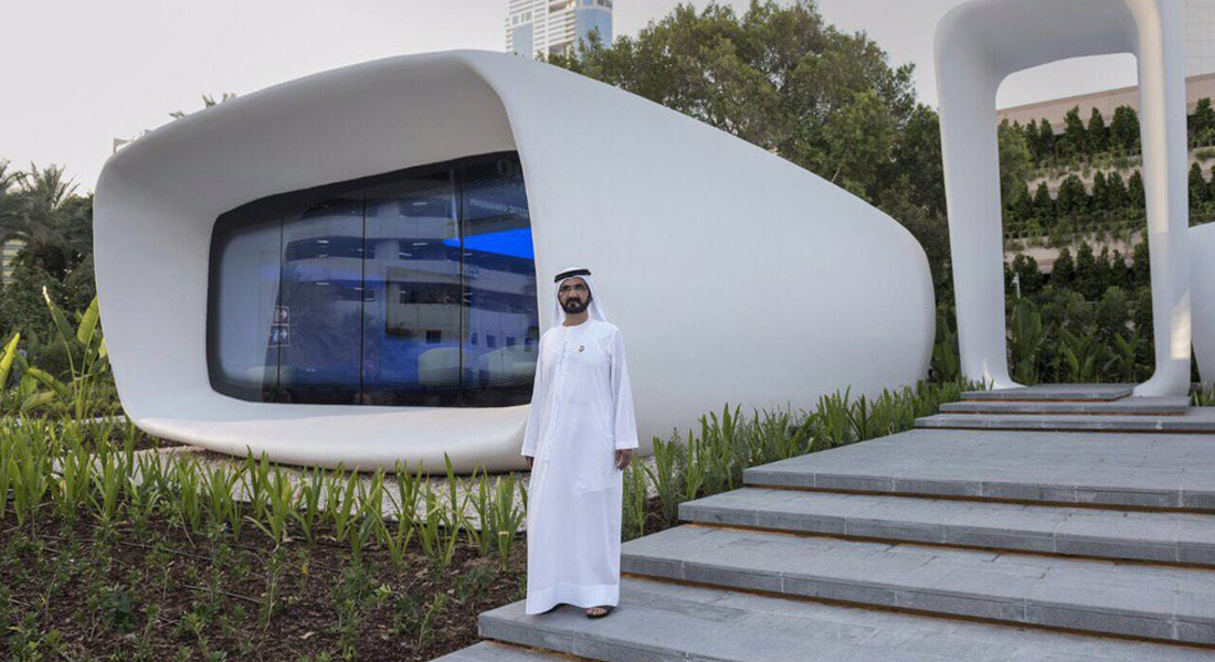 حاكم دبي يفتتح أول مكتب مطبوع بتكنولوجيا الطباعة ثلاثية الأبعاد - CNNArabic.com