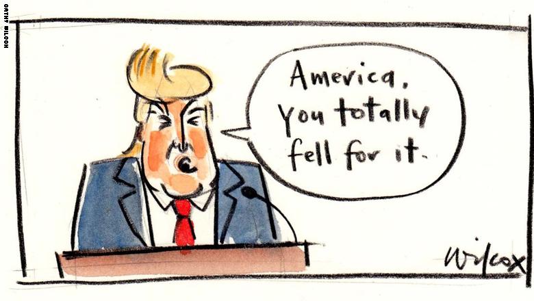 هكذا عبر رسامو الكاريكاتور عن انتصار ترامب وهزيمة كلينتون 161109155423-03-cartoonists