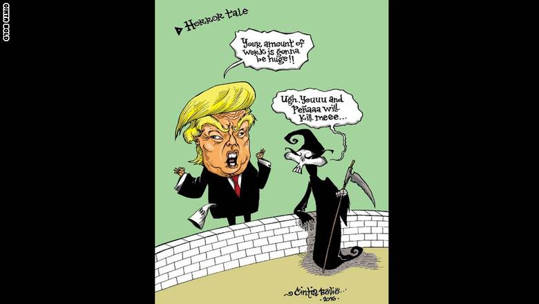 هكذا عبر رسامو الكاريكاتور عن انتصار ترامب وهزيمة كلينتون 161109165446-10-cartoonists