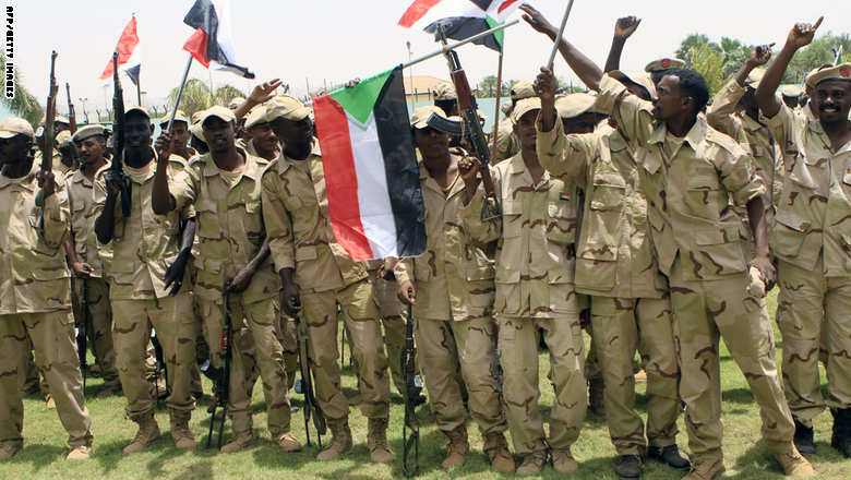 صحف الإمارات ترحب بوصول القوات السودانية إلى عدن وتوقعات بفتح معركة صنعاء قريبا Sudanese%20soldiers%20rally%20in%20the%20capital%20Khartoum%20