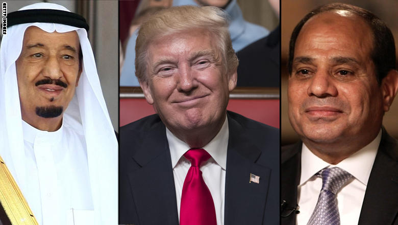 الملك سلمان والسيسي يهنئان ترامب بتنصيبه