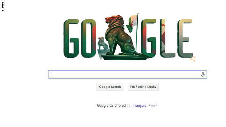 جوجل يحتفل مع الجزائريين بعيد استقلالهم ويضع علمهم في صفحة الاستقبال Googledz