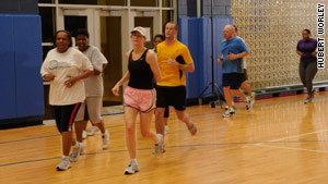 Participants in Lacoste's program exercise four days a week.