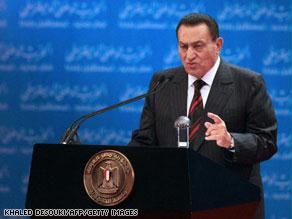مبارك يجدد دعوته لإسرائيل بوقف ''العدوان'' فوراً
