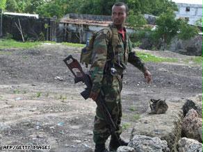 جندي إثيوبي في موقع بالصومال