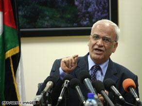 صائب عريقات أوضح أن طلب السلطة من مجلس الأمن بإعلان الدولة الفلسطينية ليس تصرفاً أحادي الجانب