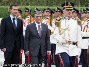 الأسد خلال استقباله للرئيس التركي بدمشق