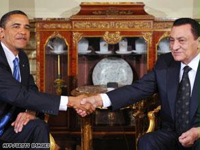 أوباما مبارك في قصر القبة بالقاهرة