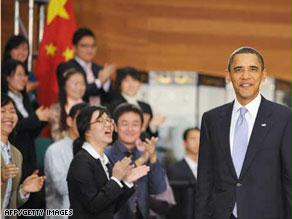 أوباما يلتقي مع عدد من الشباب الصينيين في حوار مفتوح
