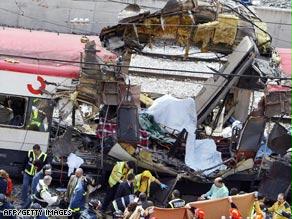 لقطة للتفجير الذي ضرب قطارات مدريد عام 2004