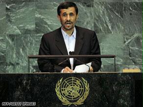 أحمدي نجاد يلقي كلمته في الأمم المتحدة