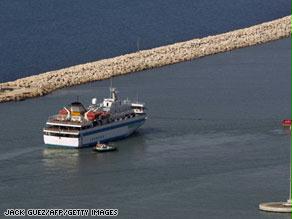 الحفل تزامن مع مغادرة السفينة التركية لميناء ''حيفا'' الإسرائيلي