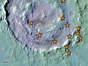 صور المسبار الأوروبي علامات النجوم تشير لمواقع المعادن