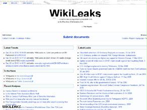 الصفحة الرئيسية لموقع wikileaks.org
