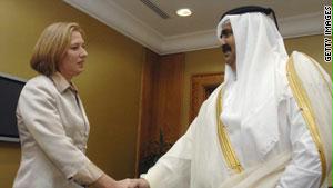 أمير قطر ووزيرة الخارجية الإسرائيلية السابقة، تسيبي ليفني