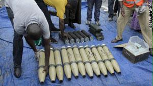 جزء من شحنة الأسلحة الإيرانية المصادرة بنيجيريا