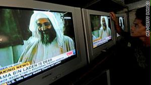 خبر مقتل بن لادن على شاشات التلفزيون