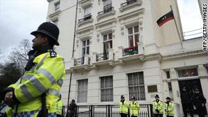 مقر السفارة الليبية في وسط العاصمة البريطانية، لندن