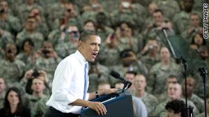 أوباما يتحدث للجنود الأمريكيين العائدين من أفغانستان