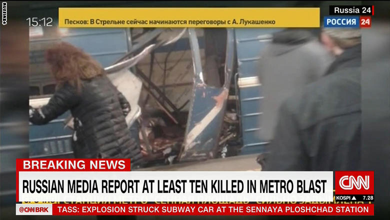 روسيا: 10 قتلى في انفجارين هزا محطة للمترو بسان بطرسبرغ 1_CaptureStudio20170403203055_1