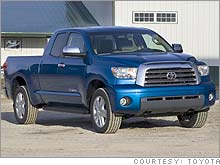 The new Toyota Tundra, the company's first entry into the full-size pickup market, which will be built at its newest plant.