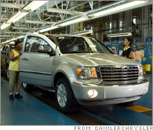 Unionized Chrysler assembly line in Newark, Del., that is slated for closure. Detroit automakers are reportedly looking beyond staff cuts and plant closings to trim losses and plan to seek deep cuts in wage and benefits costs.