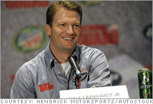 Dale Earnhardt Jr. at his press conference Wednesday announcing his lucrative sponsorship deals.